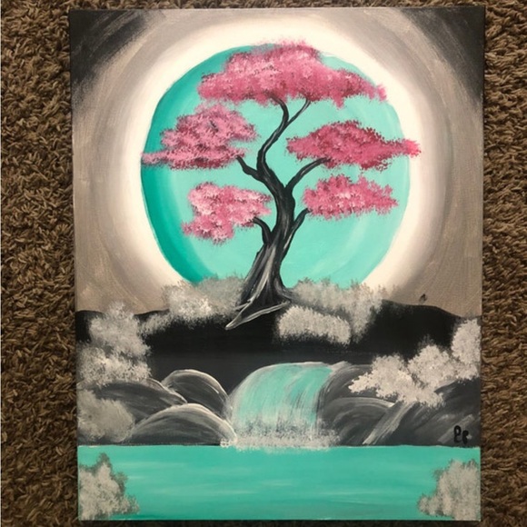 Japanese Cherry Blossom Painting - Picture 1 of 2